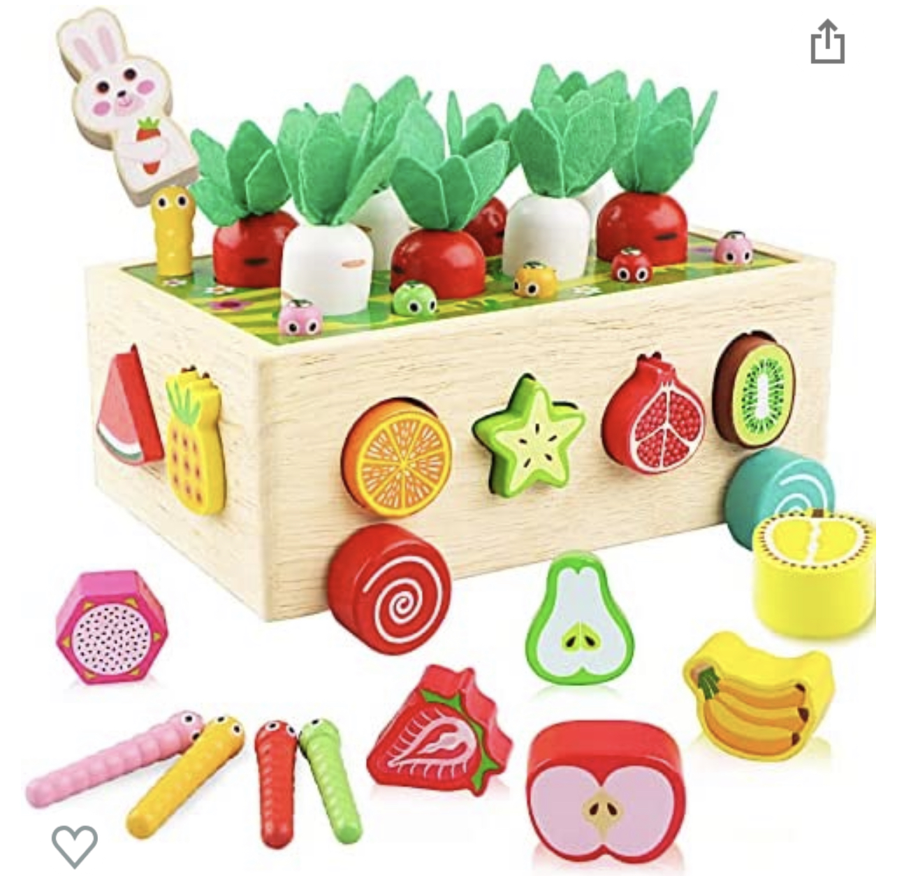 Montessori Toys for 1 Year Old, Toys for Girls 2 Year Old Girl Birthday Gift, Educational Toys for 1 Year Old 2 Year Old Toys, Carrot Toys for 1 + Year Old Girl Wooden Toys for 1 + Year Old